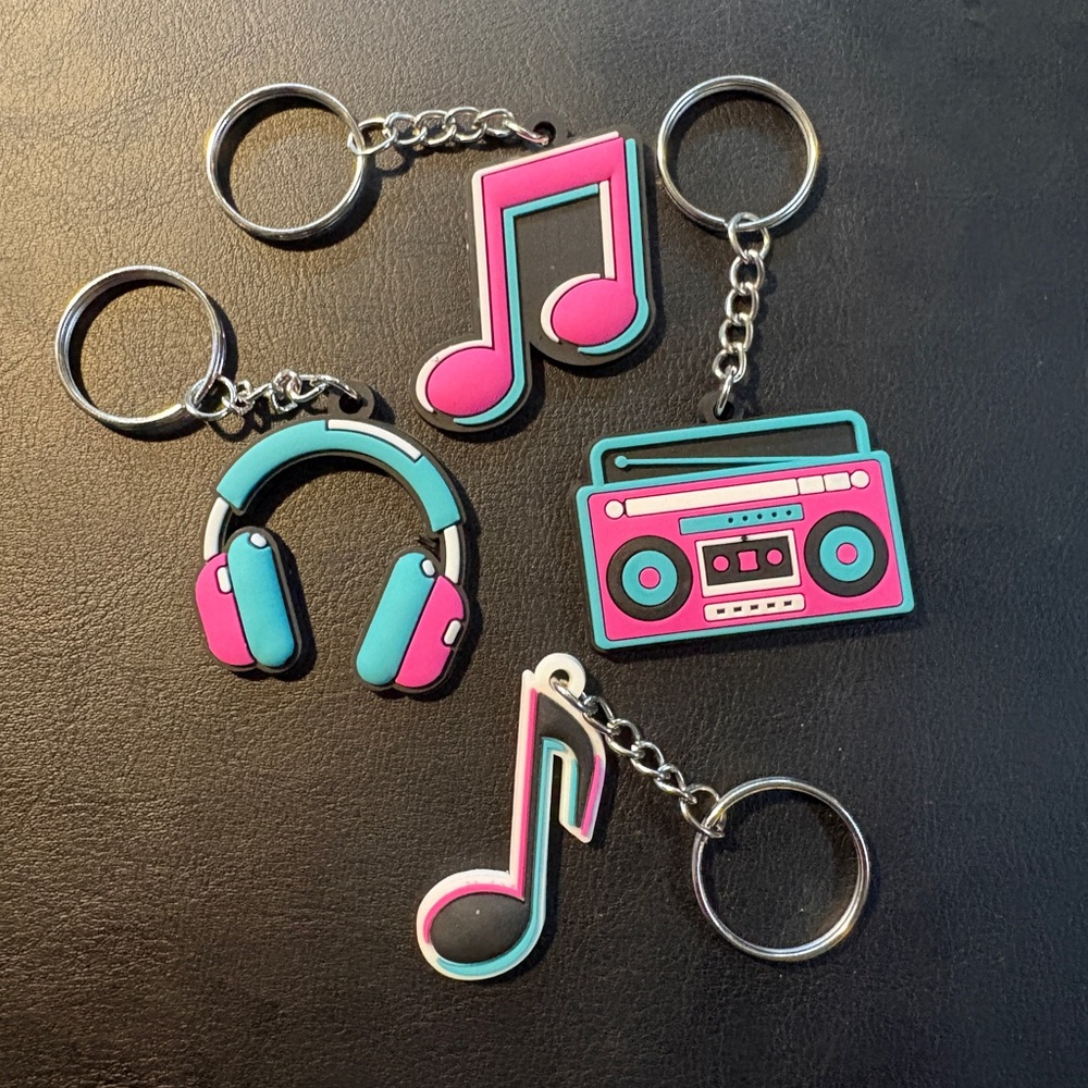 Colorful Music-Themed Keychains